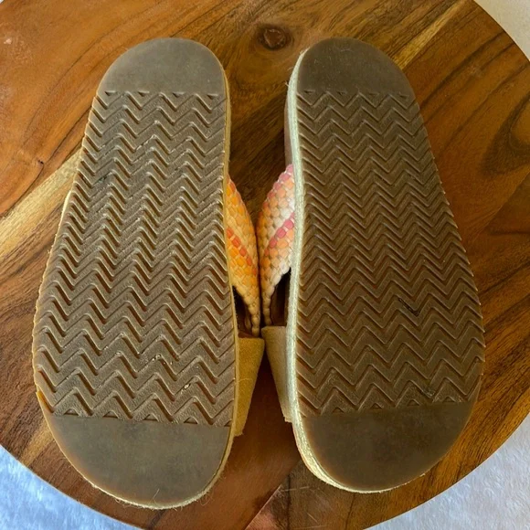 TOMS Woven Paloma Platform Suede Sandals Slides- Size 6 W - Picture 2 of 5